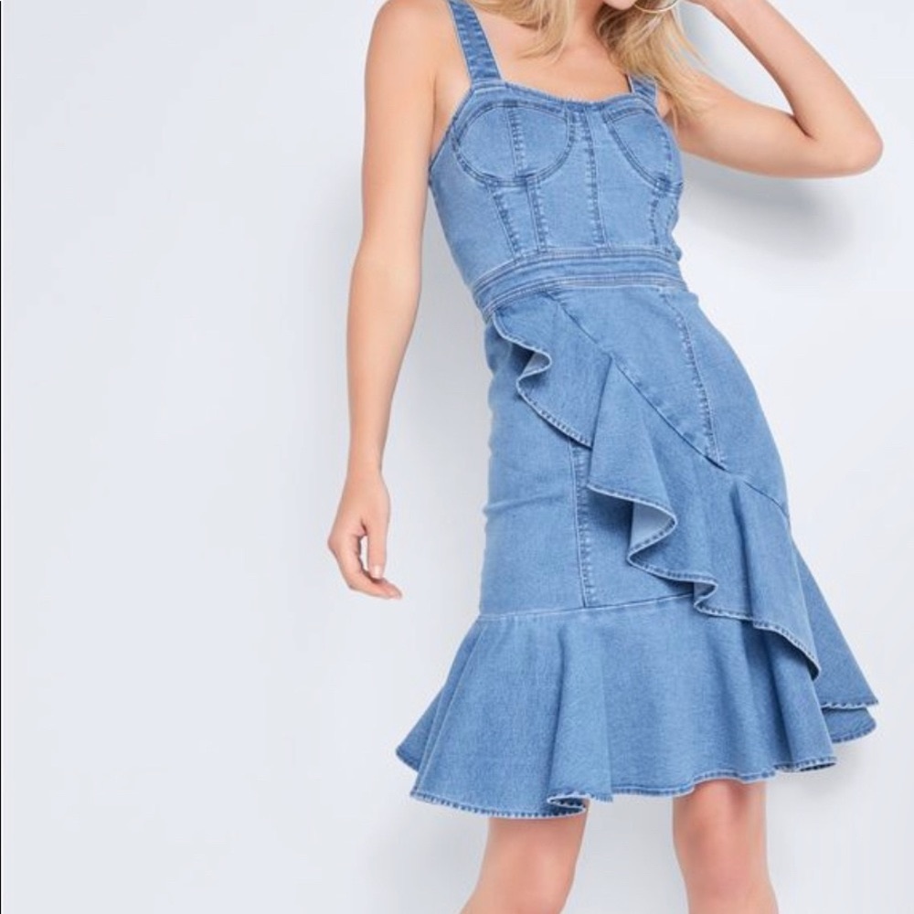 Denim Ruffle Dress